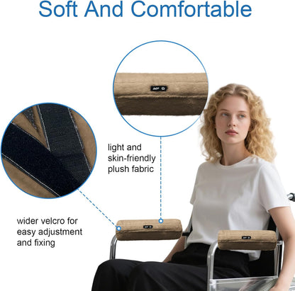 SPRING SEAON Wheelchair Armrest Pads Covers Fuzzy Desk Chair Arm Pads Soft