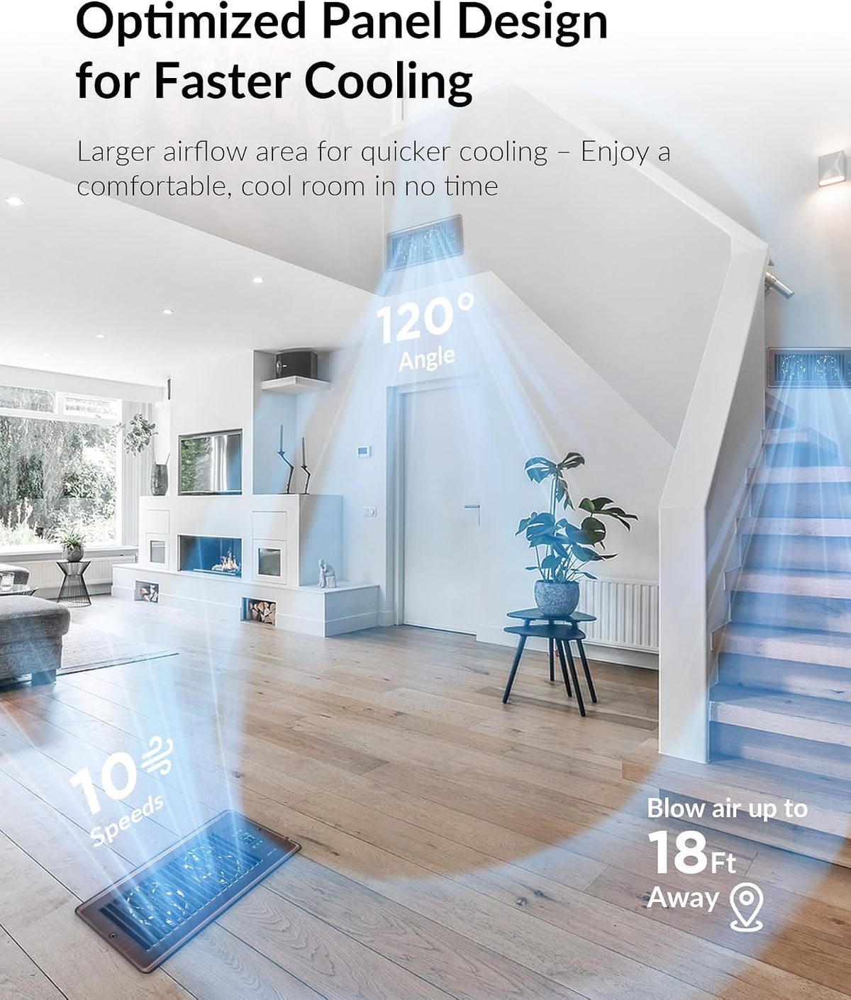 Howeall 4" x 10" Super Quiet Register Booster Fan - Upgrade Smart Register Vent with Ionizer and Dual Intelligent Thermostat Control - Heating Cooling Vent Fan Booster - Charleston Design (ORB)
