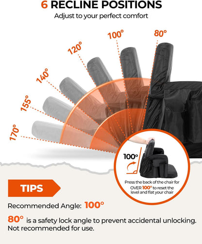 Sportneer Stadium Seats with Back Support: 2.5'' Thick Comfy Cushion 6 Adjustable Angle Bleacher Seat with Armrest - 2 Large Pockets, 2 Cup Holders Stadium Chair for Sport Events Concerts Parks