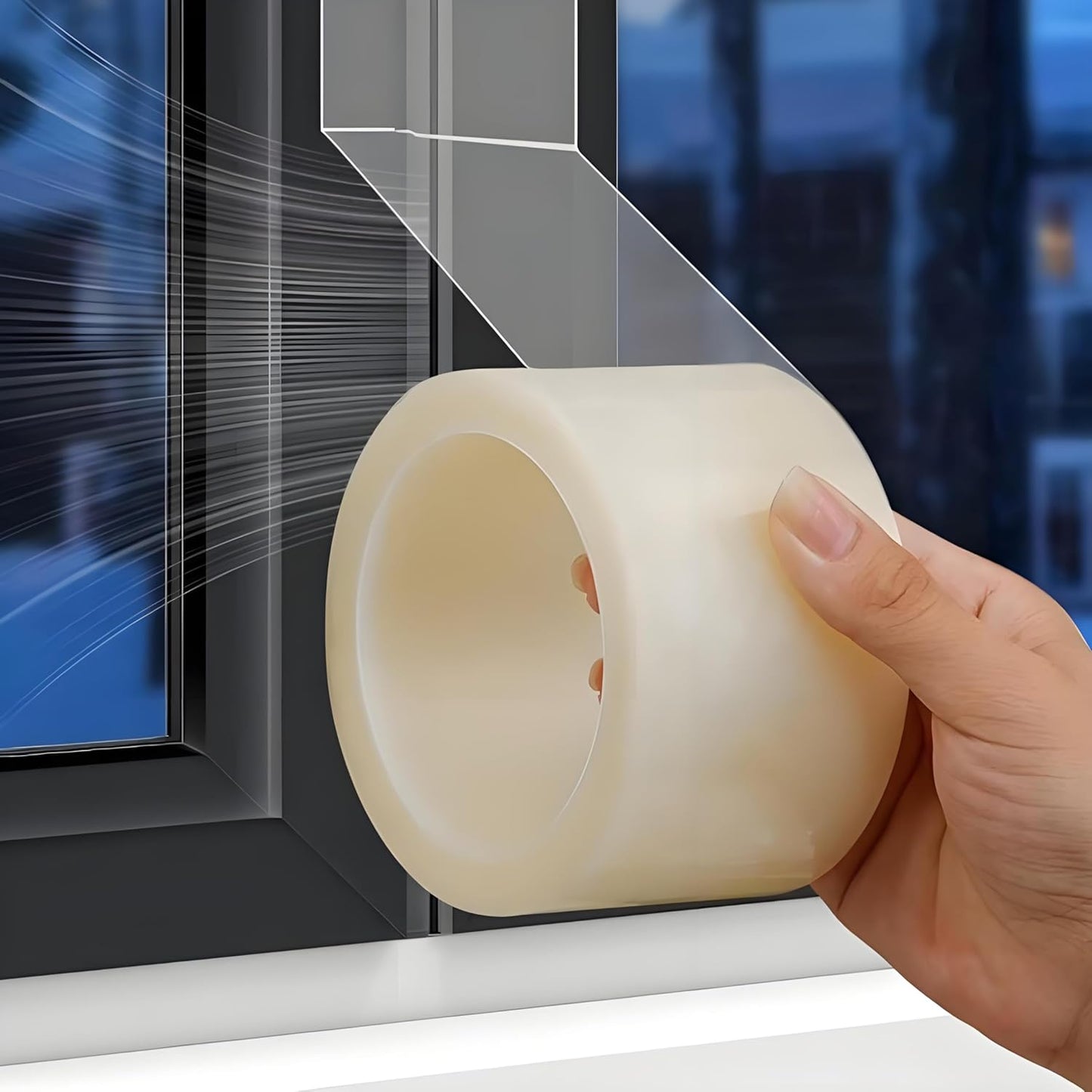Dstorelhp Clear Window Sealing Tape, 2'' X 66FT, Window AC Insulation Tape | Waterproof, Window Air Conditioner Sealing Tape, Blocker for Cold Heat Air, No Residue, Energy Efficient
