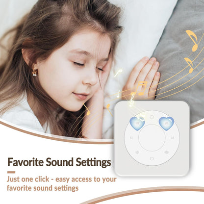 White Noise Sound Machine, Noise Machine for 20 Soothing Sounds, 2 Customizable Shortcut Buttons, Timer, Memory Function, USB-A Cable Included (Battery&Adapter NOT Included)for Baby, Kids&Adult(Black)