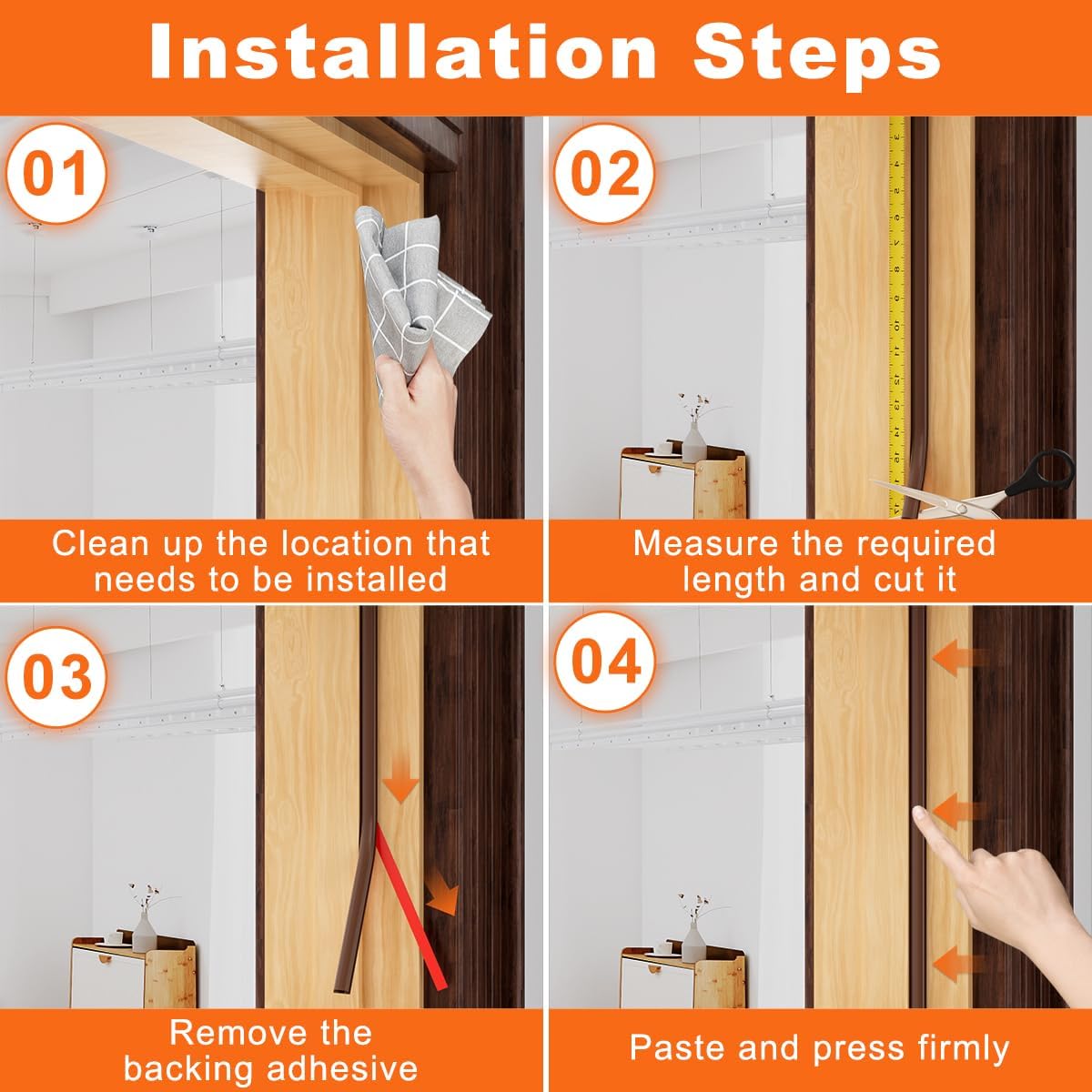 Black Rubber Weather Stripping Door Seal Strip, D Shape Door Weather Seal Strip, Self-Adhesive Soundproofing Frame Insulation Tape for Doors Frame/Window Seal,Blocks Cold Drafts Noise