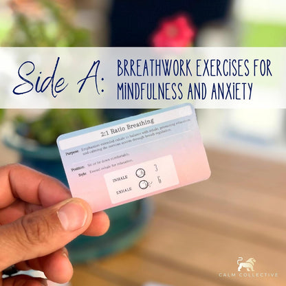 Calm Collective 52 Breathwork Cards - Vagus Nerve Breathing Exercises for Anxiety Relief, Emotional Regulation, & Cortisol Manager - Biohack Mental Health & Relaxation Gift (Travel Size)