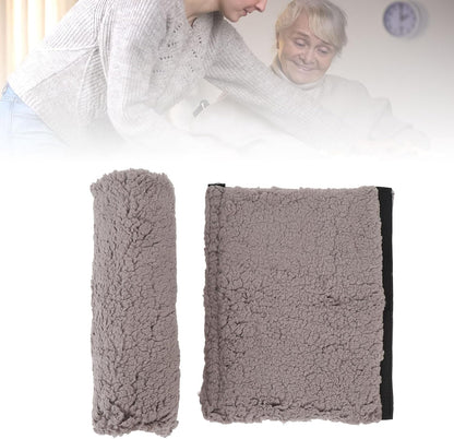 Brrnoo Sheepskin Chair Armrest Pad, Fleece Armrest Cushion for Chairs, Enhanced Comfort and Skin Protection Armrest Protector for Home or Office Use Fits Most Chairs (Grey)