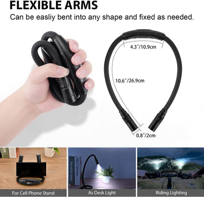 Rechargeable Hands-Free Neck Light with 3 Adjustable Color Modes, Black | Stepless Dimming, Flicker-Free Eye Protection, Flexible & Bendable, Long Battery Runtime, Protable Lightweight