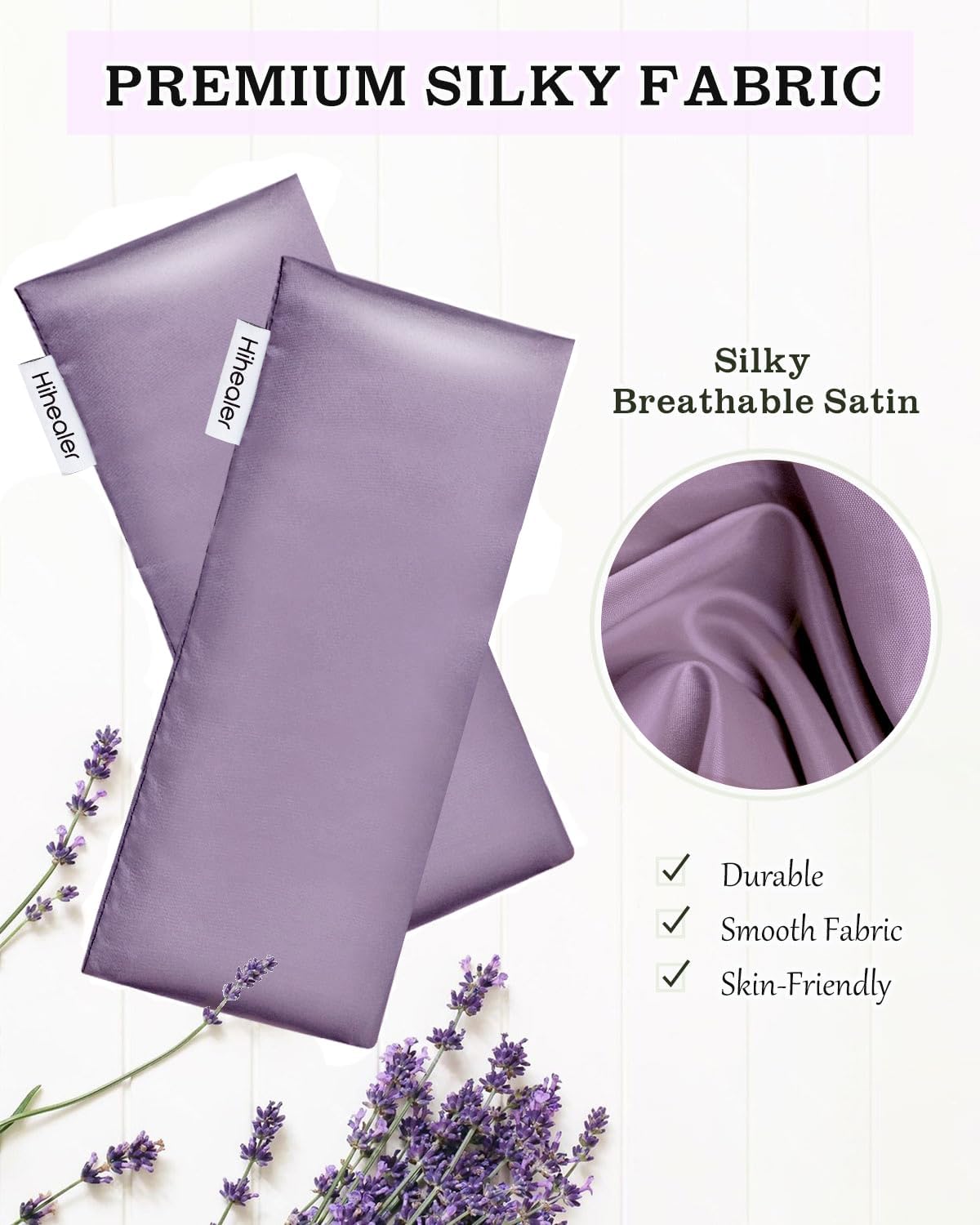 Hihealer Lavender Eye Pillow for Sleeping, Weighted Eye Mask for Spa, Yoga