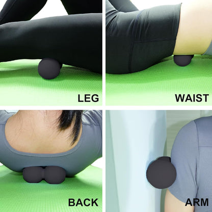 Hard Peanut Massage Ball, Double Lacrosse Massage Ball. Deep Tissue Massage Roller Mobility Ball for Physical Therapy Myofascial Release Muscle Relaxer Acupoint Massage (Blue) | Mobility Massager Tool for Deep Tissue Physical Therapy Myofascial Release