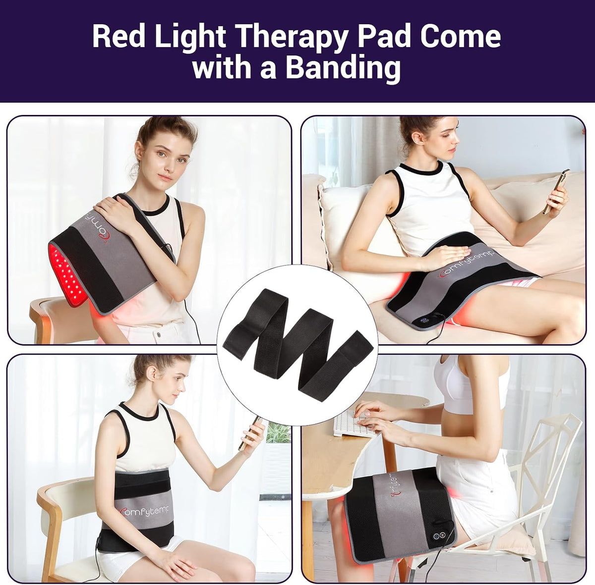 Comfytemp Red Light Therapy Mat for Body, 33'' x 17'', 660nm & 850nm