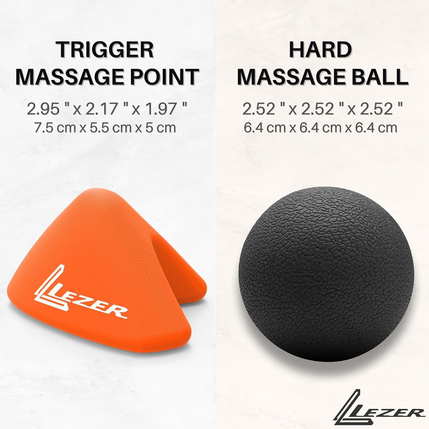 LEZER Trigger Massage Point, Manual Massage Ball, Muscle Knots Relief Tool, Myofascial Release, Physical Therapy, Deep Tissue Back Massage, Plantar Fasciitis, 2.9 in x 2.1 in (Green)