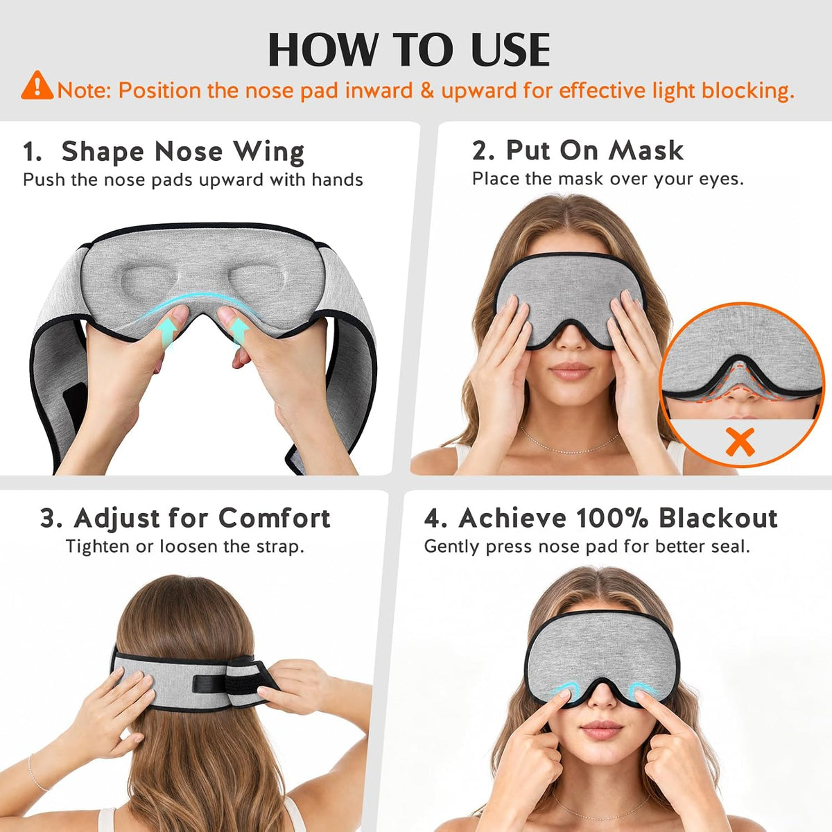 YFONG Sleep Mask for Men and Women, Bamboo Viscose Eye Mask