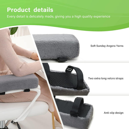 LargeLeaf Chair Armrest Cooling Gel Cushions Elbow Pillow Pressure Relief Office Chair Gaming Chair armrest with Memory Foam armrest Pads 2-Piece Set of Chair