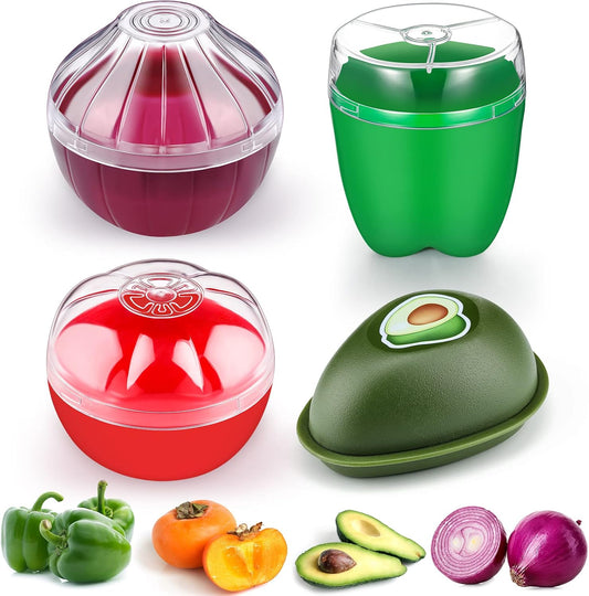 Patelai 4 Pieces Fruit and Vegetable Storage Containers for Fridge
