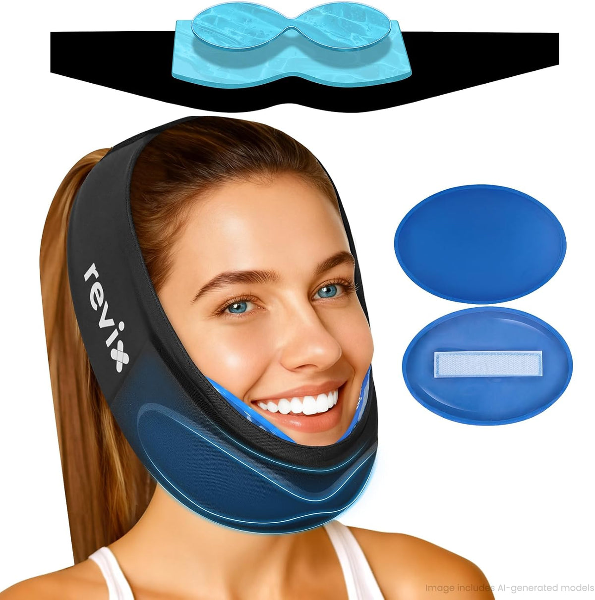 REVIX 30-Min Wisdom Teeth Ice Pack Head Wrap with 3-Layer Gel Cooling