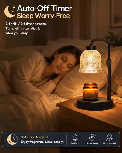 AIFEI Candle Warmer Lamp with Timer, 2/4/8H Auto-Off Candle Lamp, Black