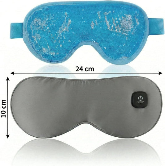 Heated Eye Mask for Dry Eyes & Sleep, Warm Compress Eye Mask for Eye Strain Relief, Cordless Rechargeable Sleep Mask, Soft Comfortable Eye Cover, Includes Hot & Cold Gel Eye Mask, Gift for Women Mom