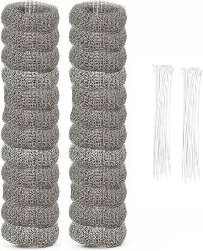 Stainless Steel Lint Traps for Washing Machine Drain Hose – Mesh Filter with Cable Ties for Laundry Sink and Drain Protection(12)