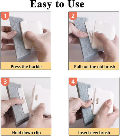 TuTuYa 12PCS Window Track Cleaning Set, Groove Gap Cleaning Brush Kit | Magic Window Track Cleaner, Deep and Tight Space, for Window, Blinds, Door Tracks, Sliding Doors, Tile Lines, Keyboards, Vent