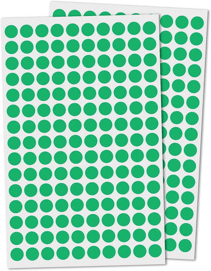 3000 Pieces, Small Colored Dot Round Stickers Labels - 10 Colors, 0.375"