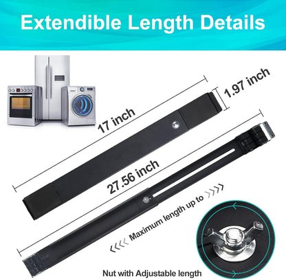 Extendable Furniture Appliances Rollers, Mover Tools for Moving, Black | 24 Roller & Brake Equipment for Heavy Washing Machine Refrigerator for Mobile Wheels Strong Base Stand Hold Up to 660 lb