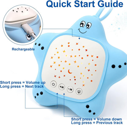 Portable White Noise Sleep Baby Soother Sound Machine with Projector Light