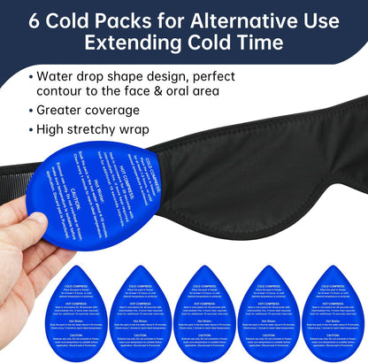 ZNÖCUETÖD 4 Packs Small Gel Ice Packs for Injuries Reusable Compatible with Wisdom Teeth Ice Pack Head Jaw Face Wrap Oral Dental Surgery Recovery