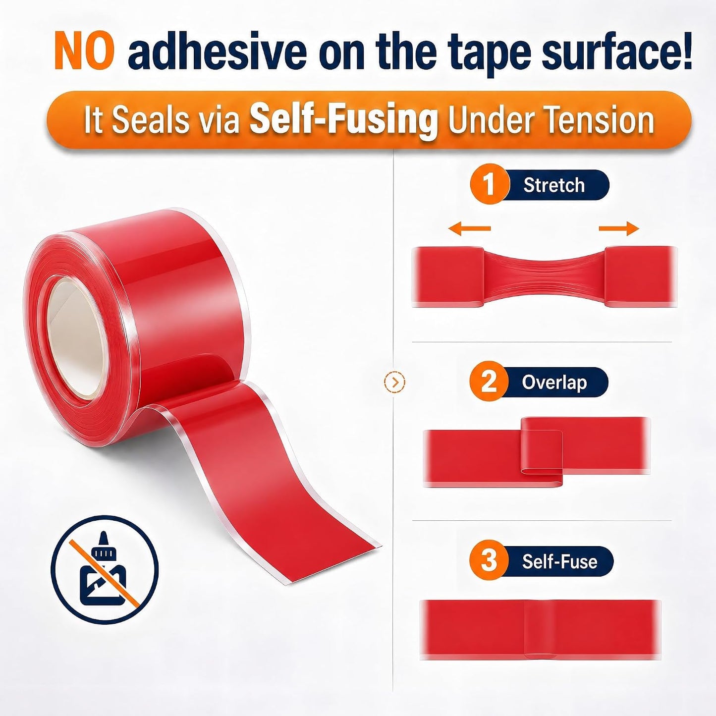 Self Fusing Silicone Tape 2 Rolls Flex Seal Tape 1 Inch x 10 Feet | Waterproof Hose Repair Tape, Silicone Rubber for Plumbing, Pipe Leak Seal, Rescue Tape, Outdoor Coax And Tool Fixation