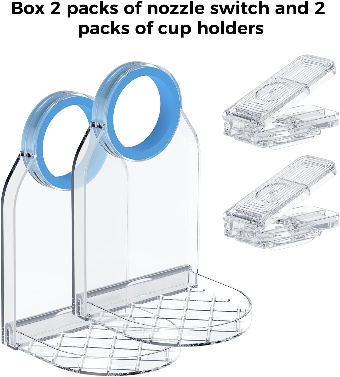 Clear Laundry Detergent Dispenser Cup Holder & Nozzle Force-Saving Switch, Drip Catcher, Soap Dispenser, laundry room organization decor (1 Pack)