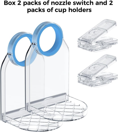 Clear Laundry Detergent Dispenser Cup Holder & Nozzle Force-Saving Switch, Drip Catcher, Soap Dispenser, laundry room organization decor (1 Pack)