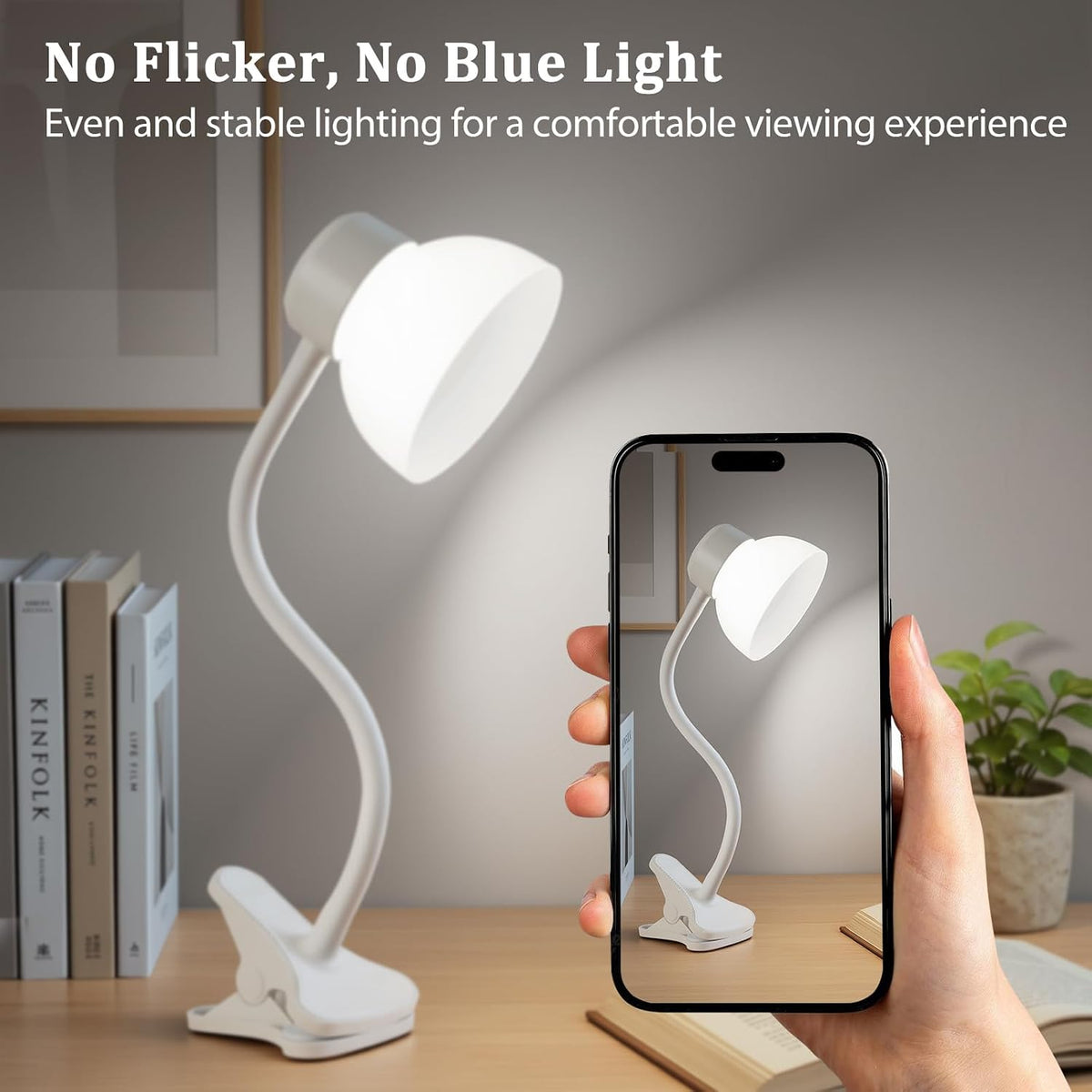 Desk Lamps for Home Office,Small LED Reading Lamp,5000K Eye-Care Desk Light