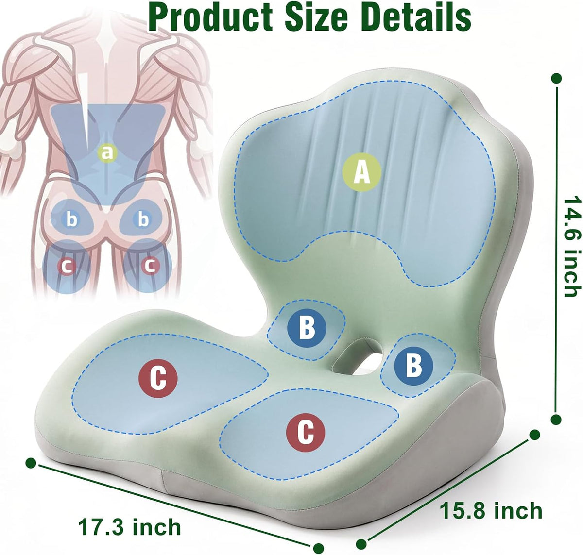 Car Seat Cushion Office Chair Cushion with Lumbar Support Pillow