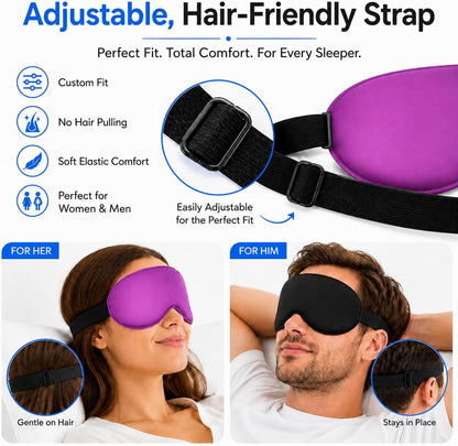 Cooling Sleep Mask with Mulberry Silk Surface & Removable Gel Pack