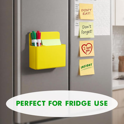 2 Pack Magnetic Pen Holder Cup for Whiteboard, Classroom Supplies | Plastic Magnetic Dry Erase Marker Holder for Refrigerator Fridge, Pencil Cup for School, Locker Accessories Organizer-White