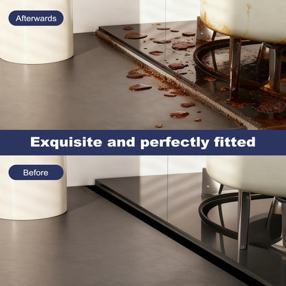 Stainless Steel Stove Gap Cover (2 Pack, Black), Stove Gap Filler for Kitchen, Range Trim Kit, Heat Resistant with Easy Clean, Adjustable Length 13.8” to 27.5”