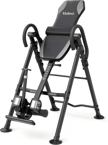 YOLEO Gravity Inversion Table for Back Pain Relief 2026 New Inversion Table w/Lumbar Support Easy to Assemble Back Stretcher Machine 300 lbs