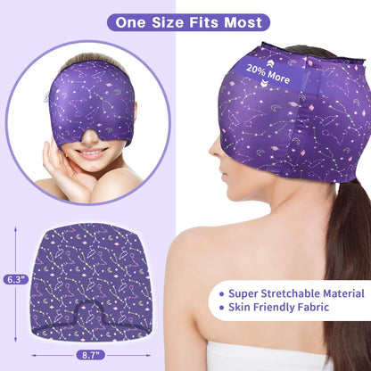 my novel things Migraine Relief Cap, Ice Headache Relief Mask Cold Cap Set