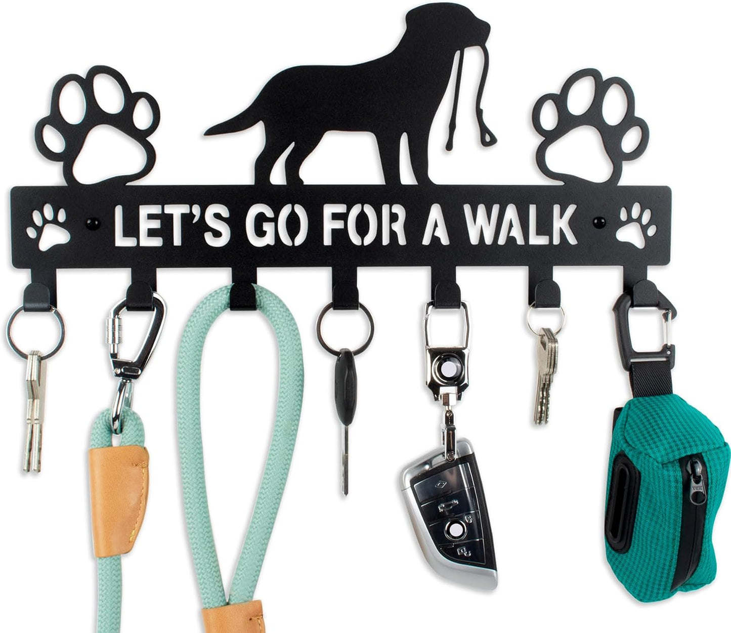 Iron Dog Leash Holder for Wall with 5-Hooks, Doorway Dog Hooks, Dog Accessory Holder