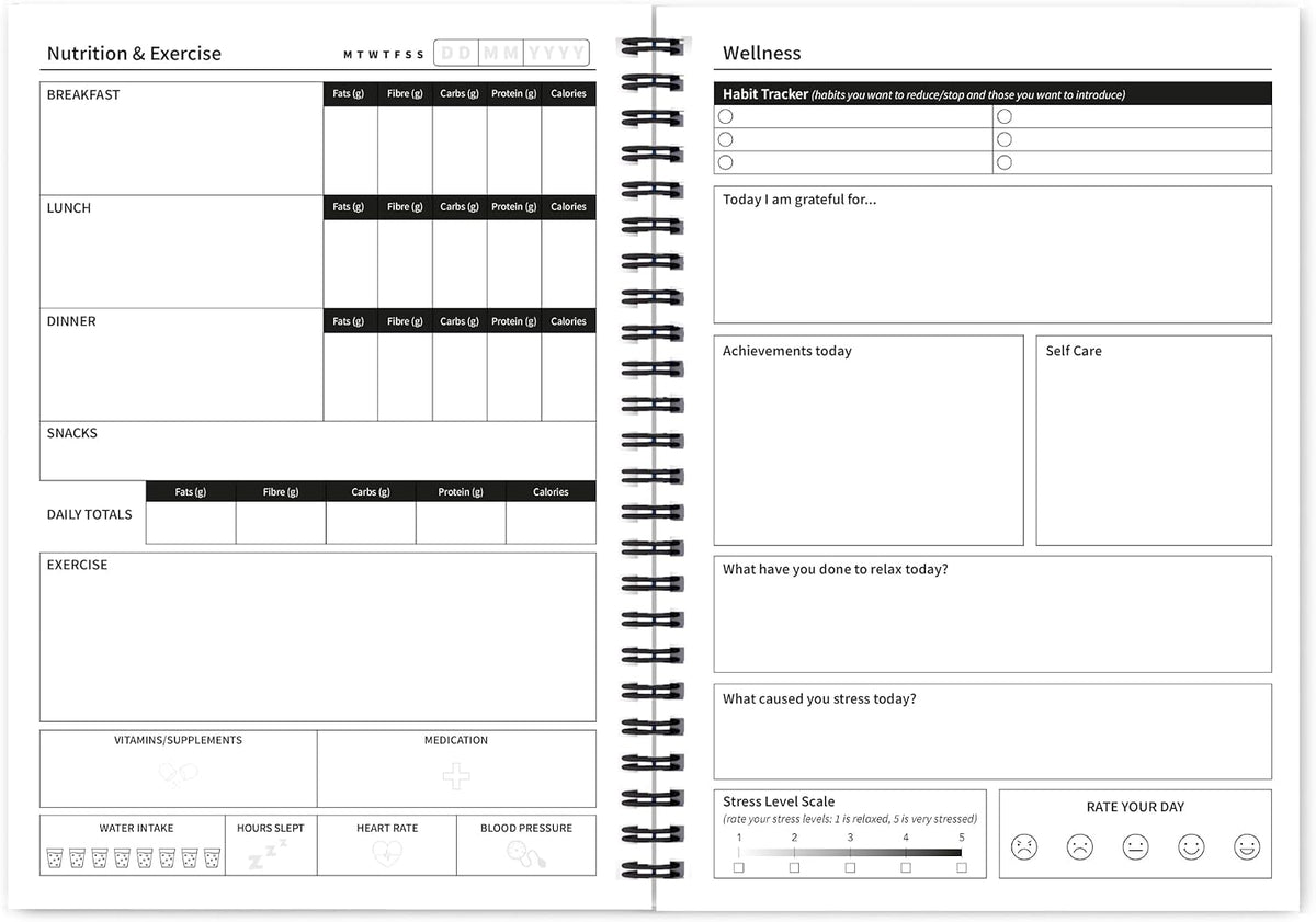 Better Health - Exercise, Nutrition & Wellness Journal - Stay healthy with our handy, simple tracking charts - A5 size with 104 undated pages - For A Happier, Healthier Life (Beige)