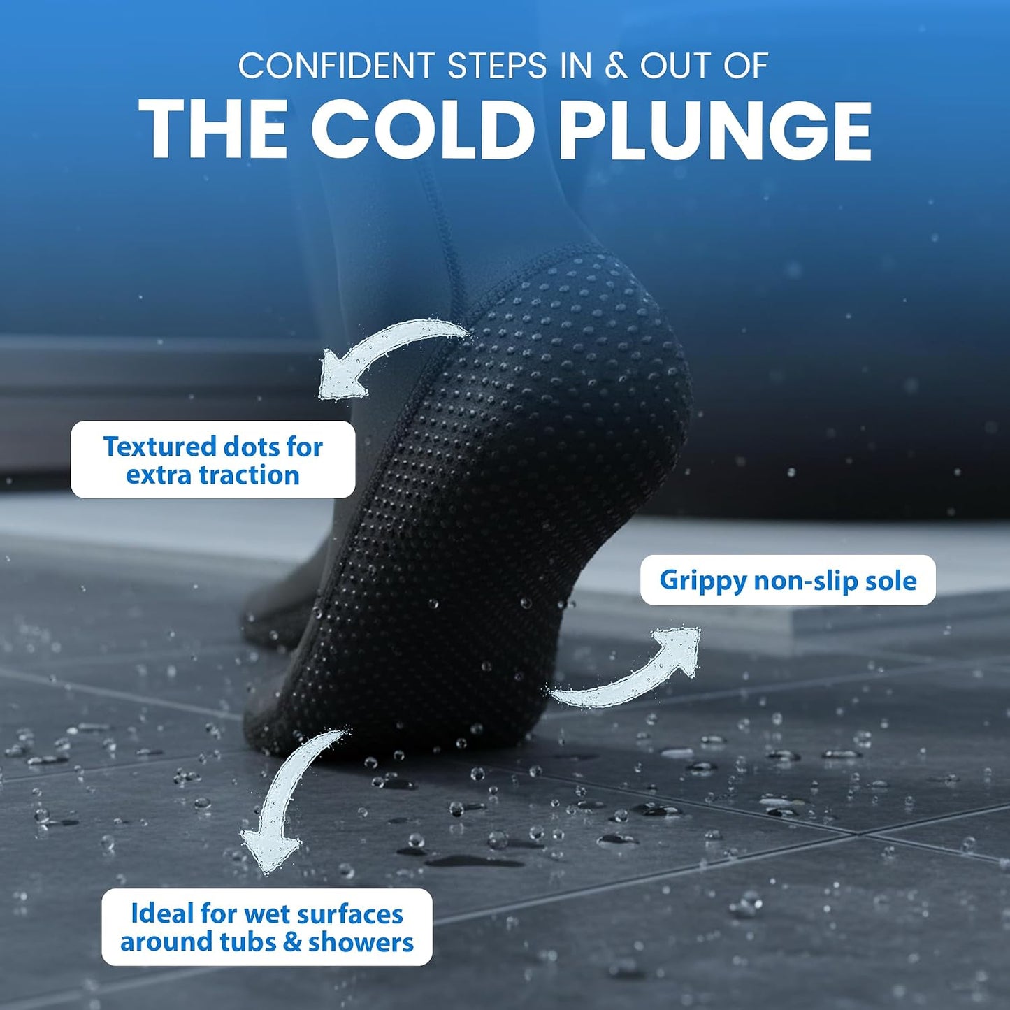 Cold Plunge Socks for Ice Bath Recovery – 3mm Neoprene Thermal Booties, Non-Slip Water Socks for Ice Bath