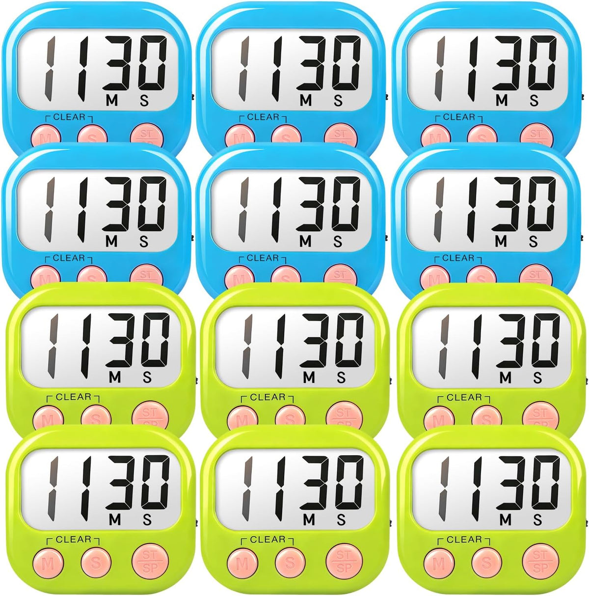 Digital Timer for Kids Classroom Timers for Teachers 2 Pack Blue Green