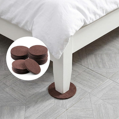 16Pcs 3” Felt Furniture Pads for Sofa Felt Pads for Hardwood Floor Round Table Pad Furniture Feet Protectors for Sofa Anti Scratch Floor Protectors Self Adhesive for Table Legs, 5mm Thick, Brown