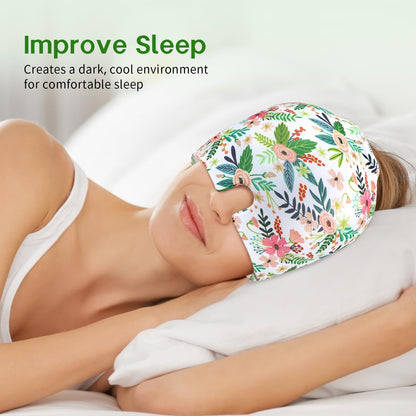 ZNÖCUETÖD Migraine Headache Relief Cap Hat Full Head ice Pack Wrap Cold Cap