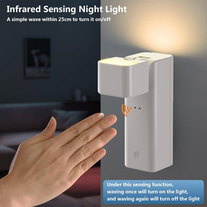 Rechargeable Wall Lights Battery Operated with Night Light, 4000mAh Wall Mounted Dimmable LED Bedside Reading Lamps for Living Room Bedroom, Portable Cordless Wall Sconces, Adjustable Angle, 2-Pack