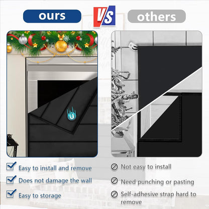 36"x24" Fireplace Cover, Magnetic Fireplace Blocker Blanket Stop Heat Loss | Indoor Fireplace Draft Stopper Save Energy, Magnetic Fireplace Draft Cover for Iron Fireplace Frame