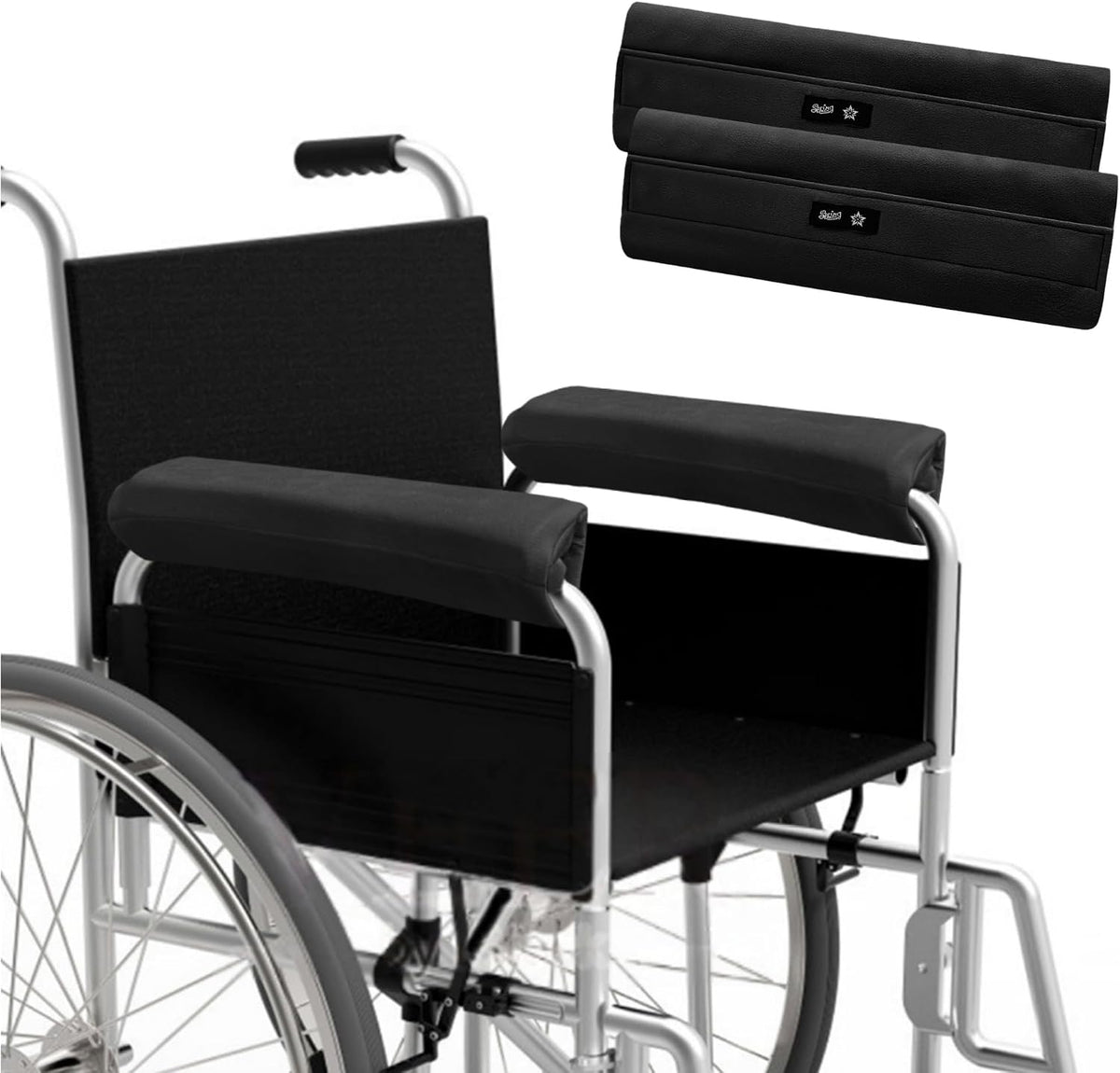 SPRING SEAON Wheelchair Armrest Covers, Soft Suede Memory Foam Pads, 1 Pair