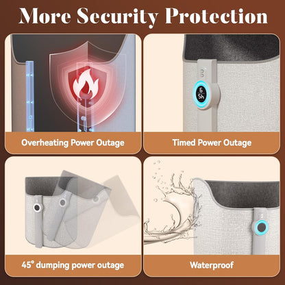Under Desk Heater - Electric Foot Warmer for Office & Home, Quiet Heated Floor Mat with Auto Shut Off & Body Sensing Switch