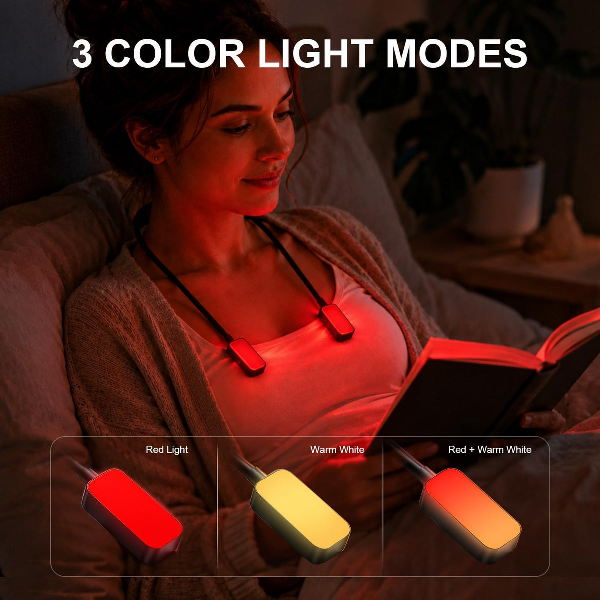 Ultra-Lightweight Neck Reading Light with 660nm Red Light for Night Reading
