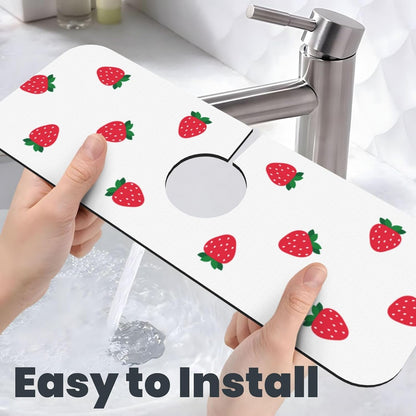 Abstract Flower Blooming Floral Watercolor Kitchen Sink Splash Guard Faucet Mat Super Absorbent Fast Drying Mat Sink Gadgets-Fast Drying Pad Sink Mat For Kitchen Bathroom (15" X 5.5" )