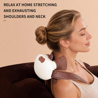 Neck and Shoulder Massager,Portable Shiatsu Back Massage Hand-Shaped Deep Tissue 4D Kneading Massager with Heat for Pain Relief and Muscle Relax,Gifts for Women Men,(Green)