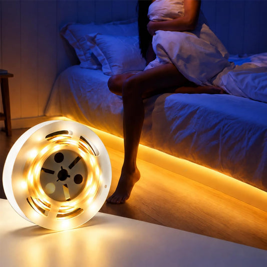 Vansky Motion Sensor Bed Light: 1s Fast Glow Warm & Soft Flexible LED Strip