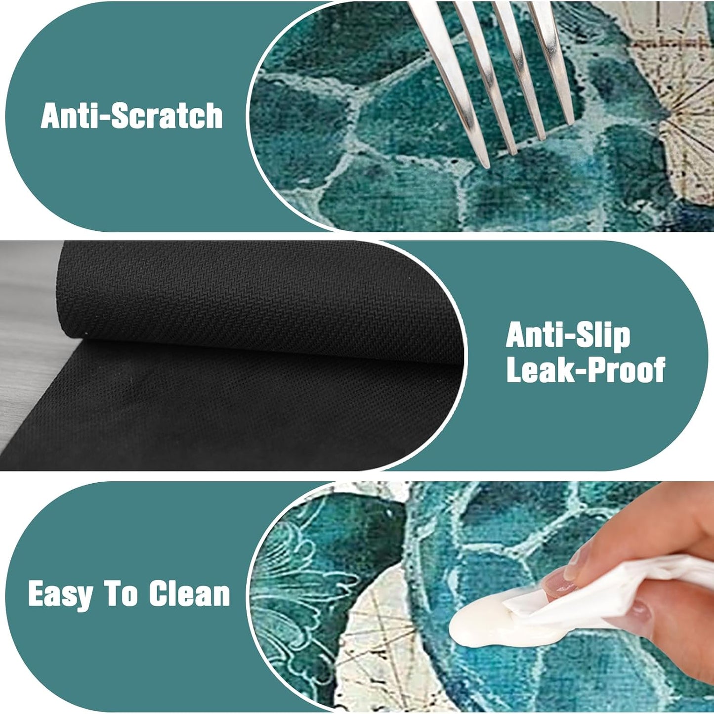 Kitchen Sink Splash Guard Faucet Mat 24" X 5.5" Tropical Leavesl Absorbent Fast Drying Mat Faucet Draining Mat Sink Splash Guard Behind Faucet Drip Catcher for Kitchen Bathroom